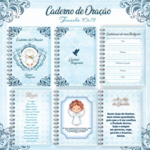 caderno de oracoes batizado azul arquivo digital miolo digital