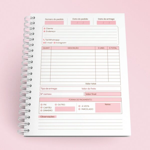 Caderno de Pedidos A5 - Arquivo Digital