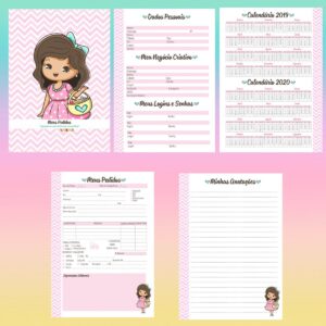 caderno de pedidos menininha cute arq digital agendas