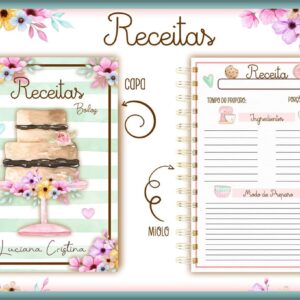 caderno de receitas bolo arquivo digital caderno