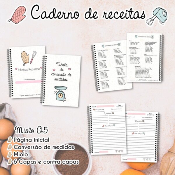 Caderno de Receitas Clean - Arquivo Digital