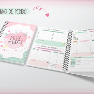 caderno meus pedidos cute organizacao