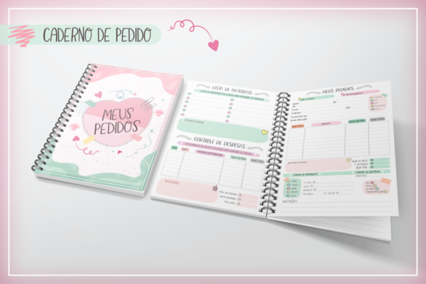 Caderno Meus Pedidos Cute - Arquivo Digital