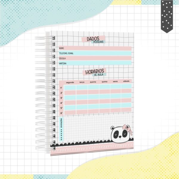 Caderno Panda Menina - Arquivo Digital - Imagem 2