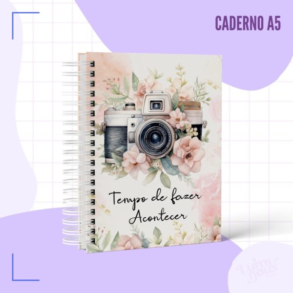 Caderno Pautado A5 Câmera Vintage - Arquivo Digital