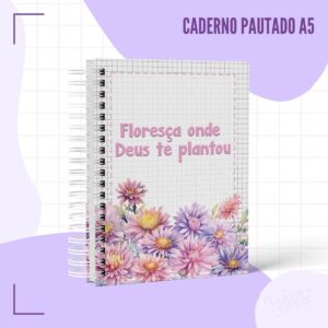 caderno pautado floresca arquivo digital encadernacao