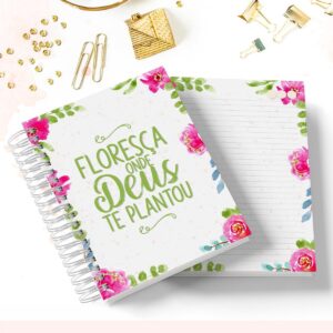 caderno pautado floresca arquivo digital scrapbook 2