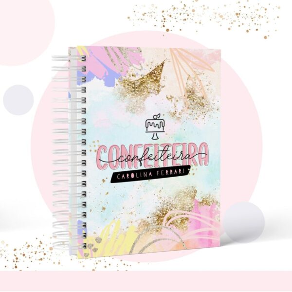 Caderno Pautado Profissão Confeiteira - Arquivo Digital