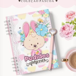 caderno pedidos pascoa floral arquivo digital papel e scrapbook