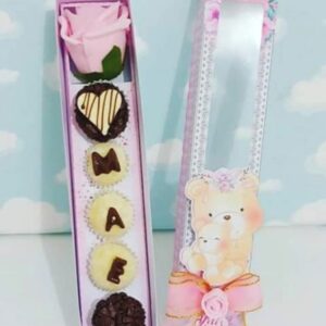 caixa para 5 doces e 1 rosa ursinha rosa arquivo de corte arquivo de corte dia das maes 1
