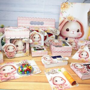 Caixinhas Personalizadas Páscoa Menina - Arquivo Digital