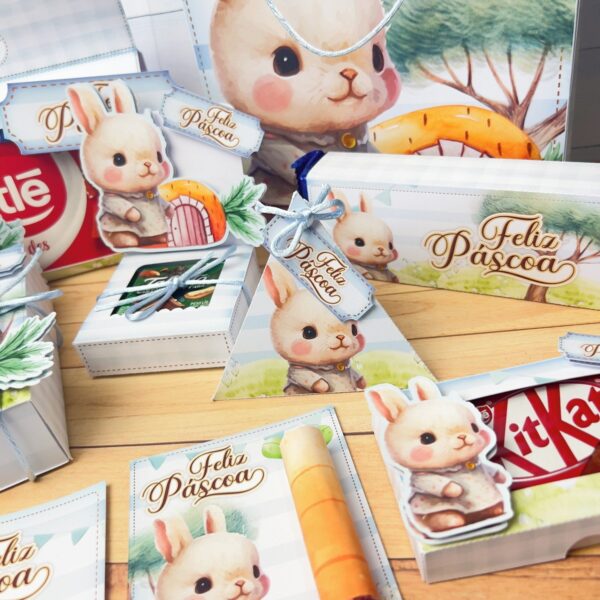 Caixinhas Personalizadas Páscoa Menino - Arquivo Digital