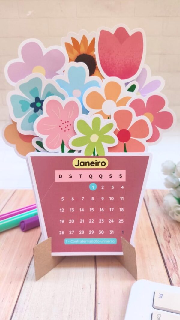 Calendário Flores 2025 - Arquivo Digital - Imagem 2