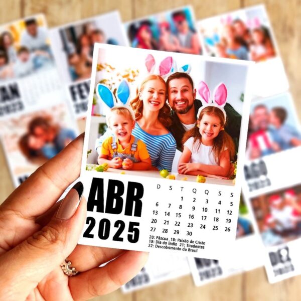 Calendário Polaroid 2025 - Arquivo Digital
