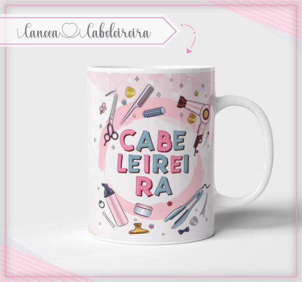 Caneca Cabelereira Profissões (Arte digital)