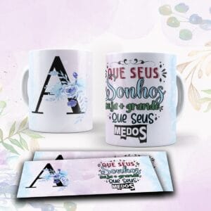 canecas alfabeto floral roxo arquivo digital estampas para sublimacao 1