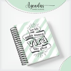 capa agenda masculina verde arquivo digital anotacoes