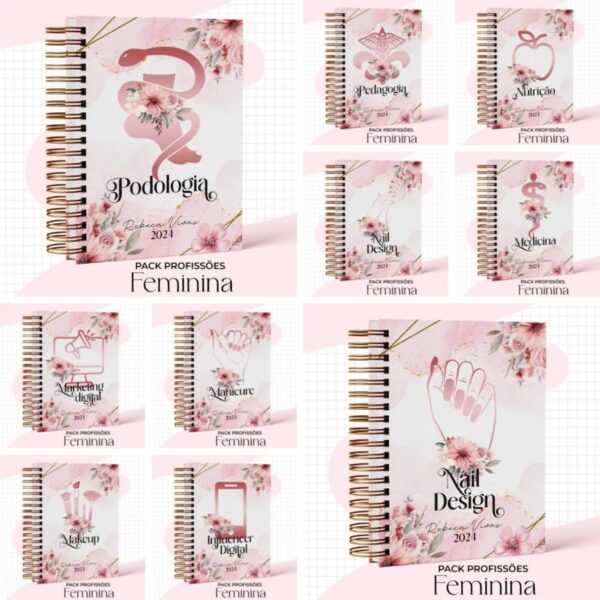 Capas Profissões Feminina Rosa - Arquivo Digital