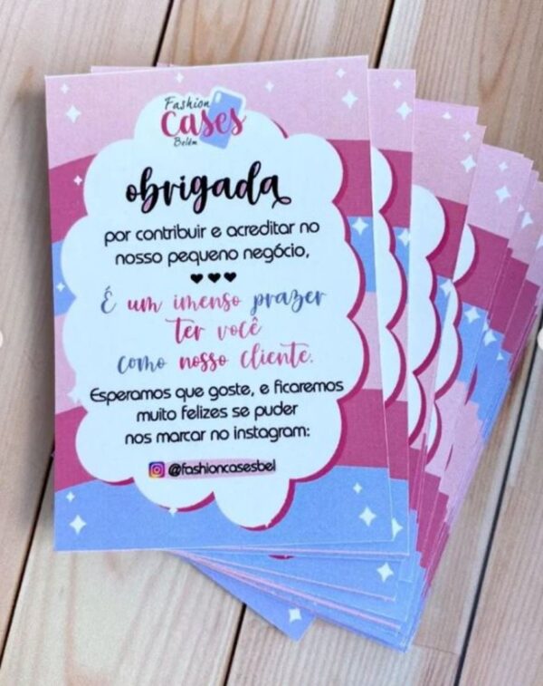 Cartão de Agradecimento Cliente - Arquivo Digital