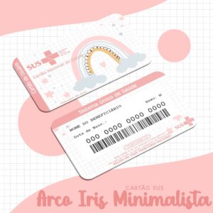 cartao sus arco iris minimalista menina arquivo digital papelaria digital