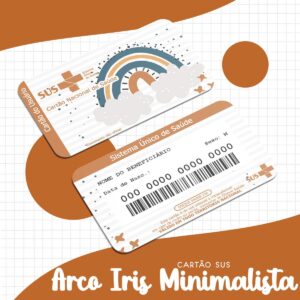 cartao sus arco iris minimalista menino arquivo digital cartao sus