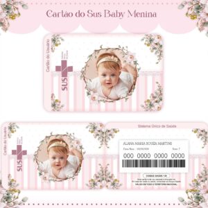 cartao sus baby menina arquivo digital encadernacao digital