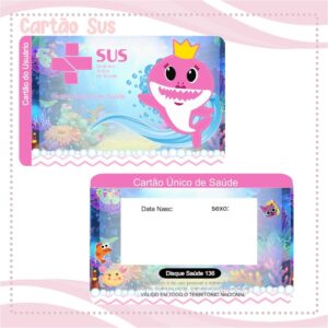 Cartão Sus Baby Shark Menina - Arquivo Digital