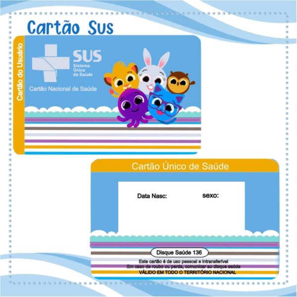 Cartão Sus Bolofofos Menino - Arquivo Digital