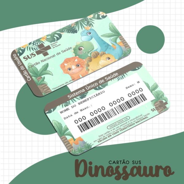 Cartão Sus Dinossauro Menino - Arquivo Digital