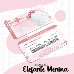 Cartão Sus Elefante Menina - Arquivo Digital
