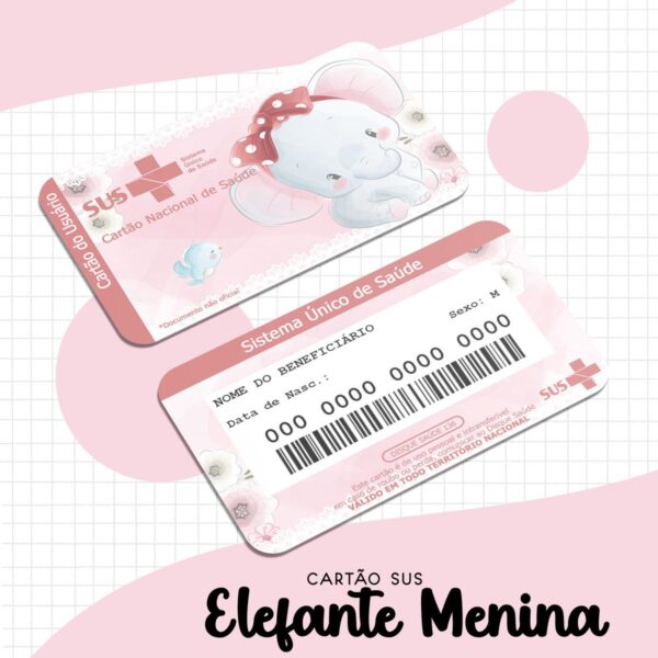 Cartão Sus Elefante Menina - Arquivo Digital