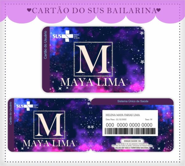 Cartão Sus Galáxia Menina - Arquivo Digital