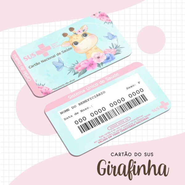 Cartão Sus Girafinha Baby - Arquivo Digital