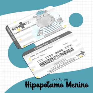 cartao sus hipopotamo menino arquivo digital encadernacao em geral