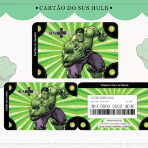 cartao sus hulk arquivo digital arte digital