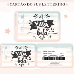 Cartão Sus Lettering Menina - Arquivo Digital