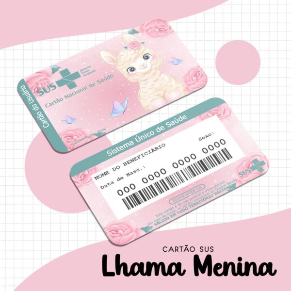 Cartão Sus Lhama Menina - Arquivo Digital