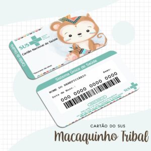 cartao sus macaco tribal arquivo digital papel e scrapbook