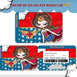 cartao sus mulher maravilha arquivo digital encadernacao digital