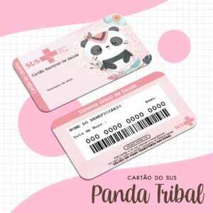 cartao sus panda tribal arquivo digital papel e cia