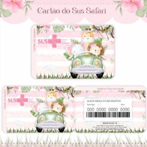 cartao sus safari menina rosa arquivo digital cartao sus