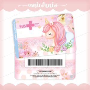 cartao sus unicornio rosa arquivo digital cartao sus baby