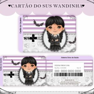 cartao sus wandinha arquivo digital encadernacao digital