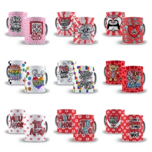 Celebre o Amor com 30 Artes para Caneca e Tubolata - JPG