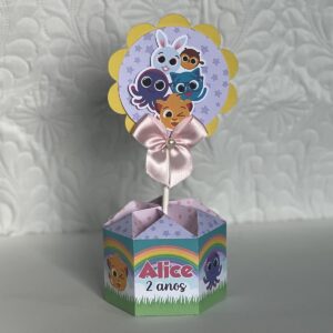 centro de mesa bolofofos rosa arquivo digital papelaria personalizada 1
