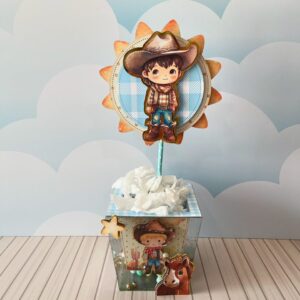 centro de mesa cowboy menino arquivo digital festas e comemoracoes