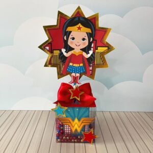 centro de mesa mulher maravilha cute arquivo digital decoracao 2