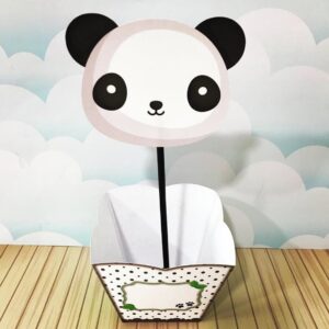 centro de mesa panda menino arquivo digital festa pronta