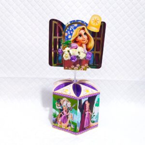 centro de mesa rapunzel enrolados arquivo digital aniversario
