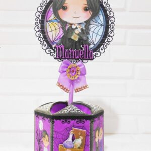 centro de mesa wandinha roxo arquivo digital arte digital 1